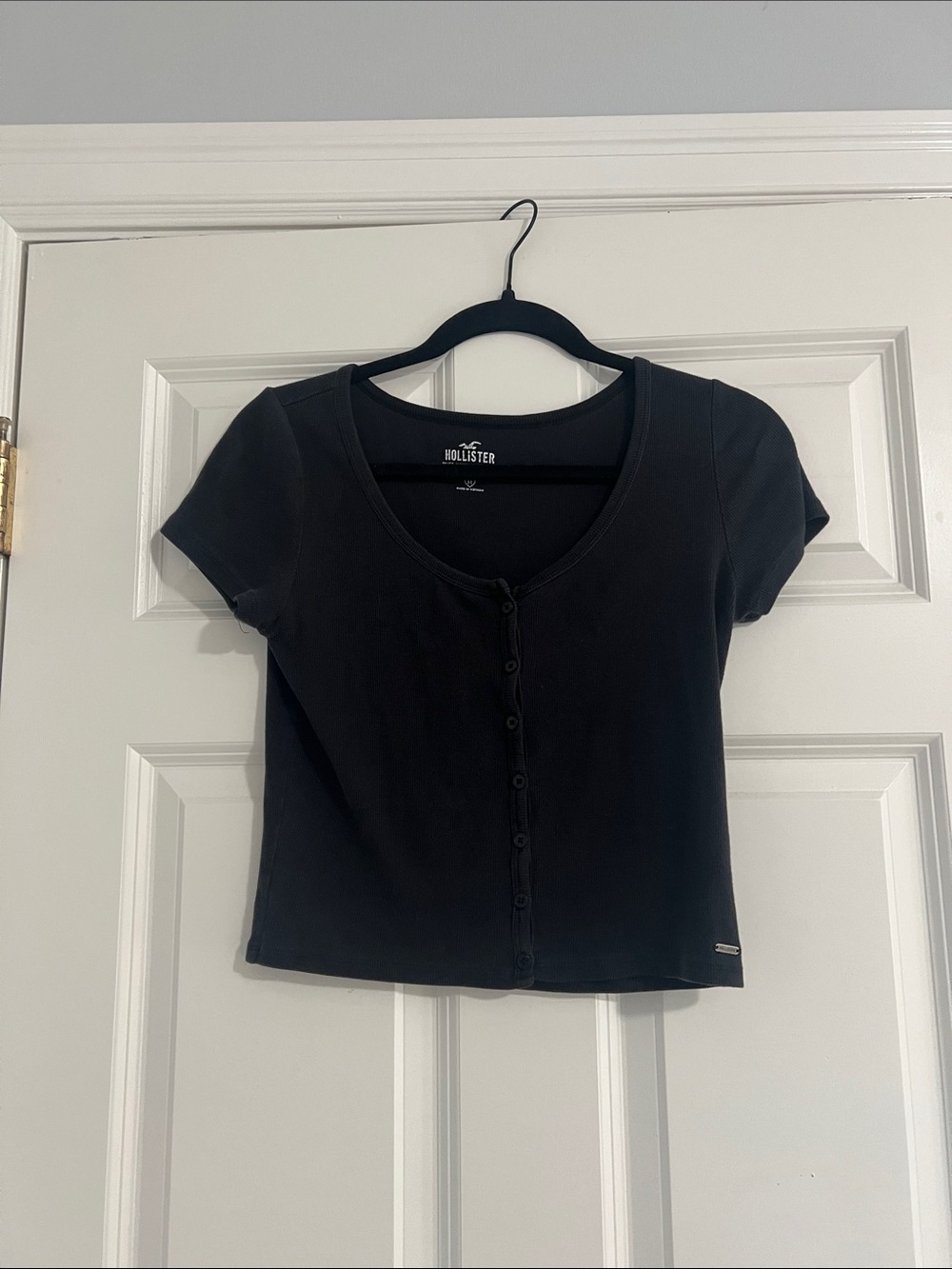 Hollister Black Button-Front Top